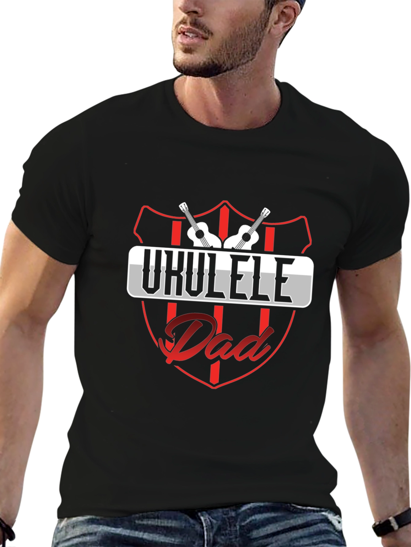 Ukulele Dad Graphic Tee - Musician Fathers Day T-Shirt