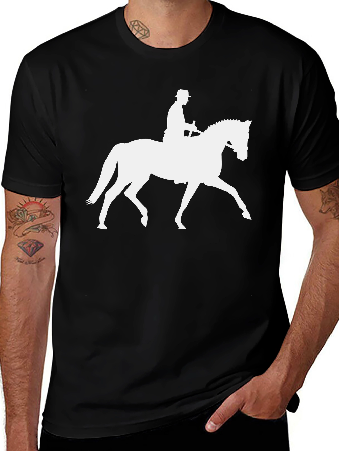 Equestrian Silhouette T-Shirt - Stylish Rider Design