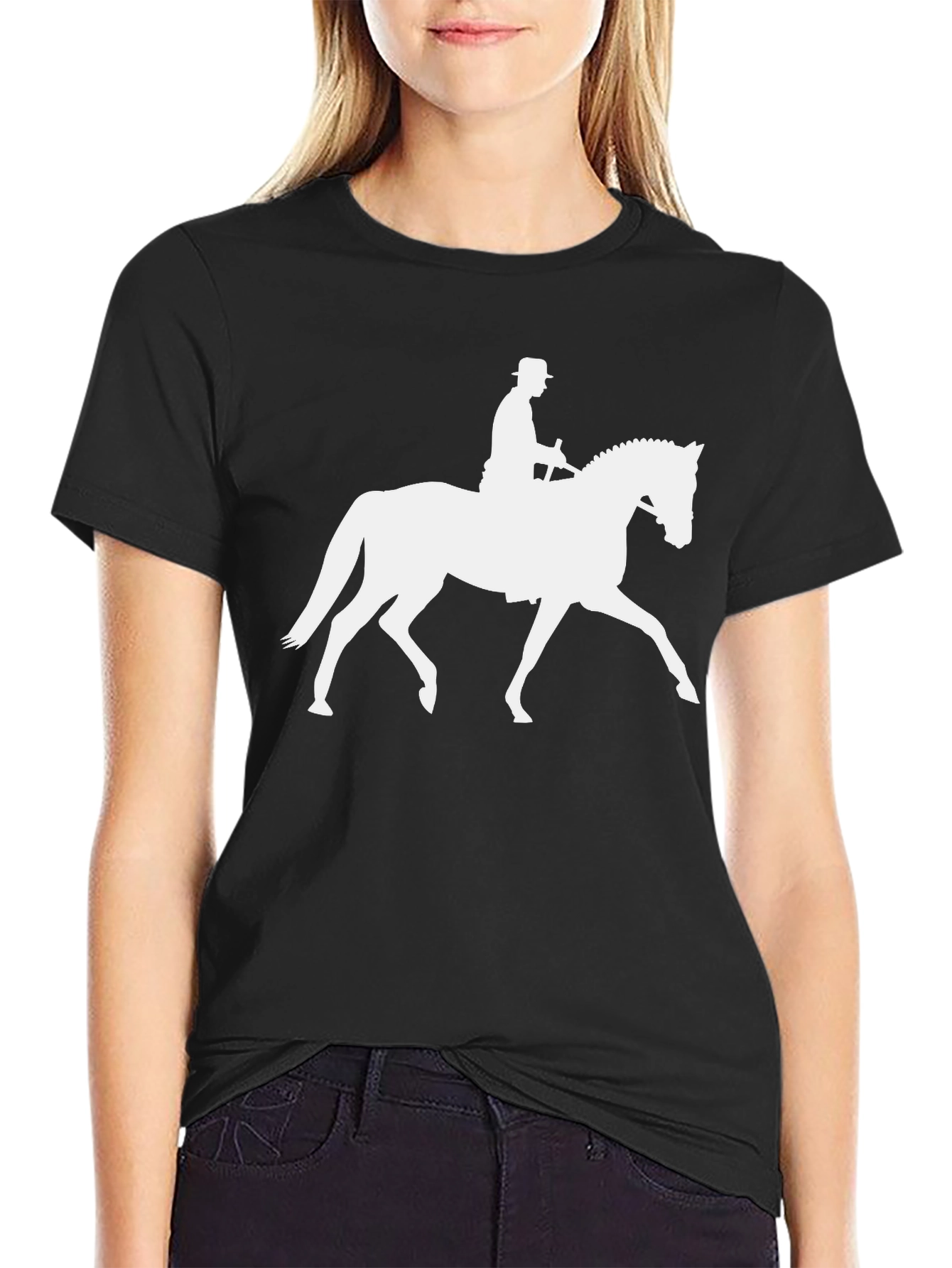 Equestrian Silhouette T-Shirt - Stylish Rider Design