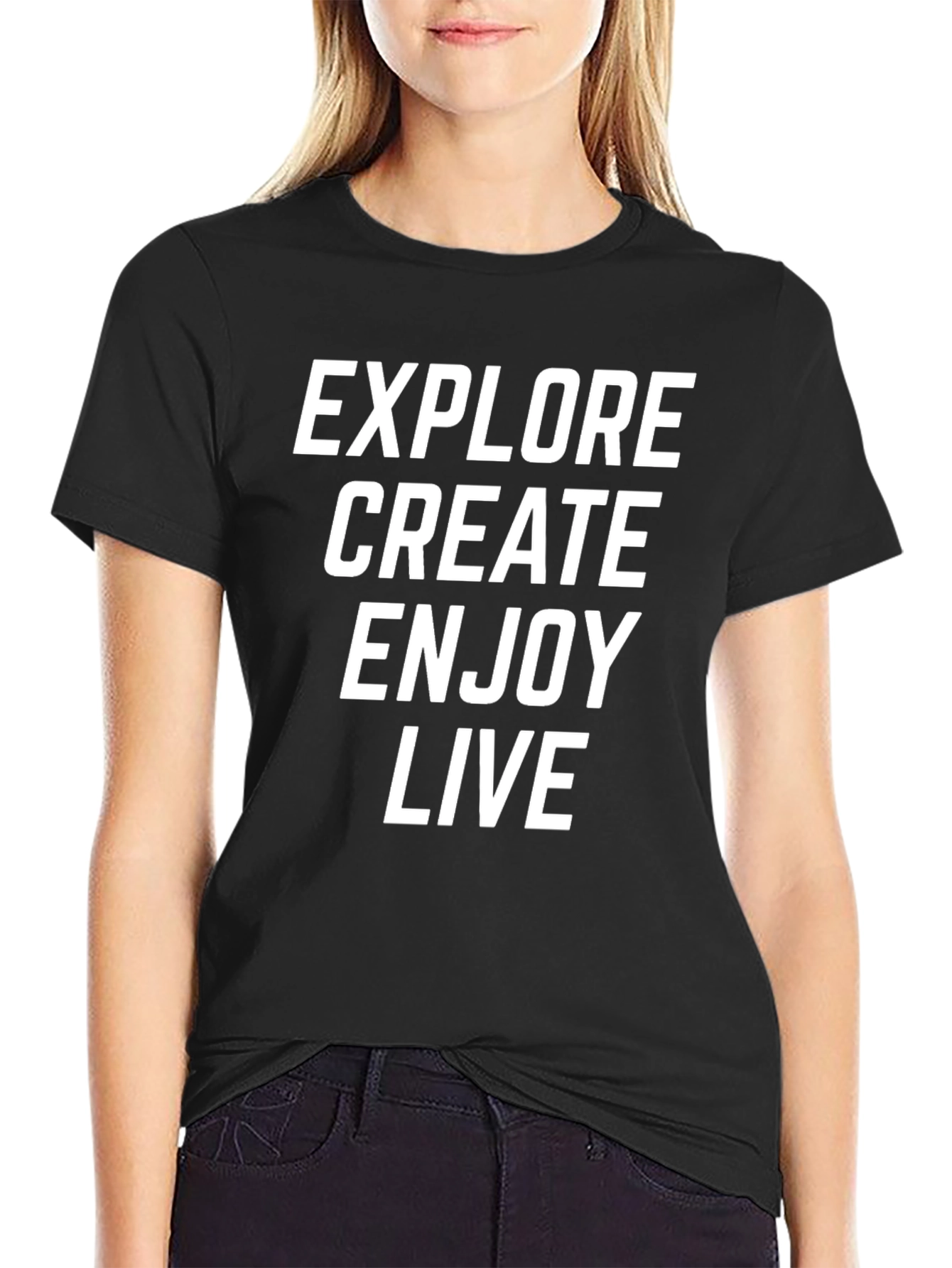 Explore Create Enjoy Live Black T-Shirt