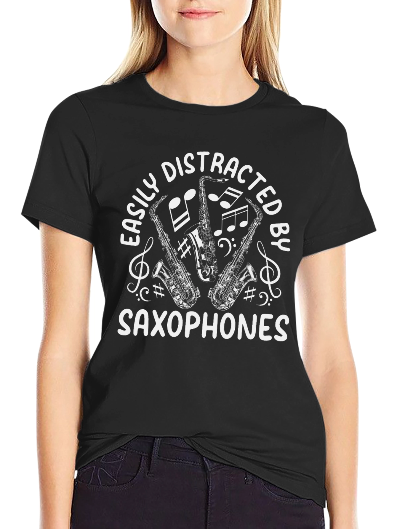 Easily Distracted by Saxophones Graphic Tee