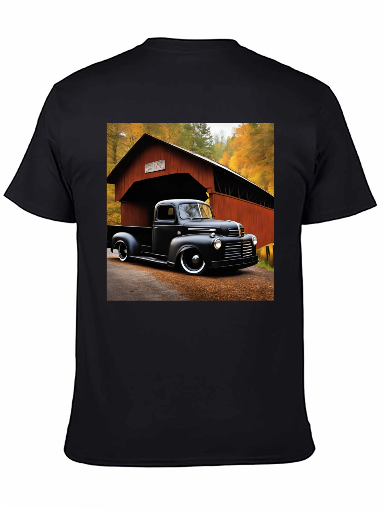 Classic Truck T-Shirt - Covered Bridge Backdrop