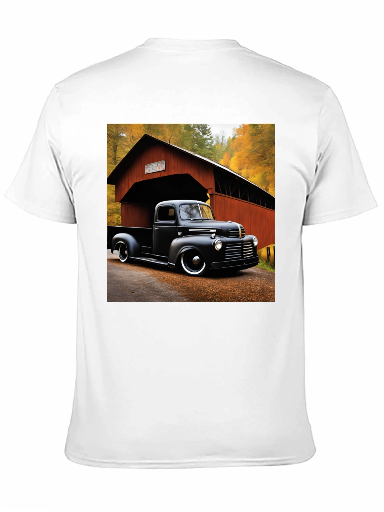 Classic Truck T-Shirt - Covered Bridge Backdrop