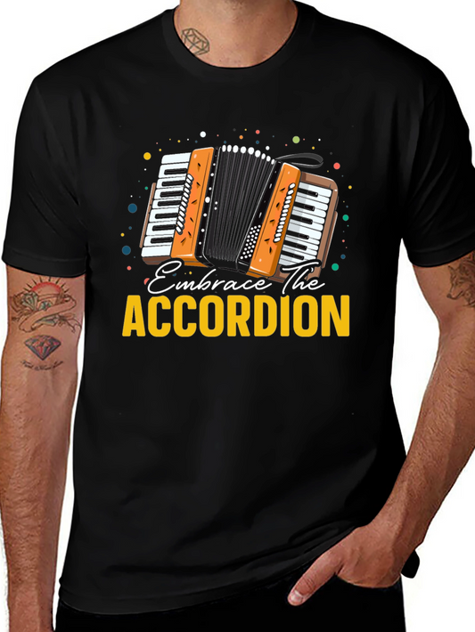 Embrace The Accordion Black Graphic Tee