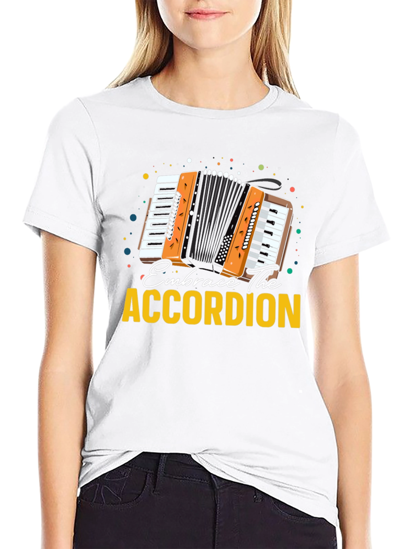 Embrace The Accordion Black Graphic Tee