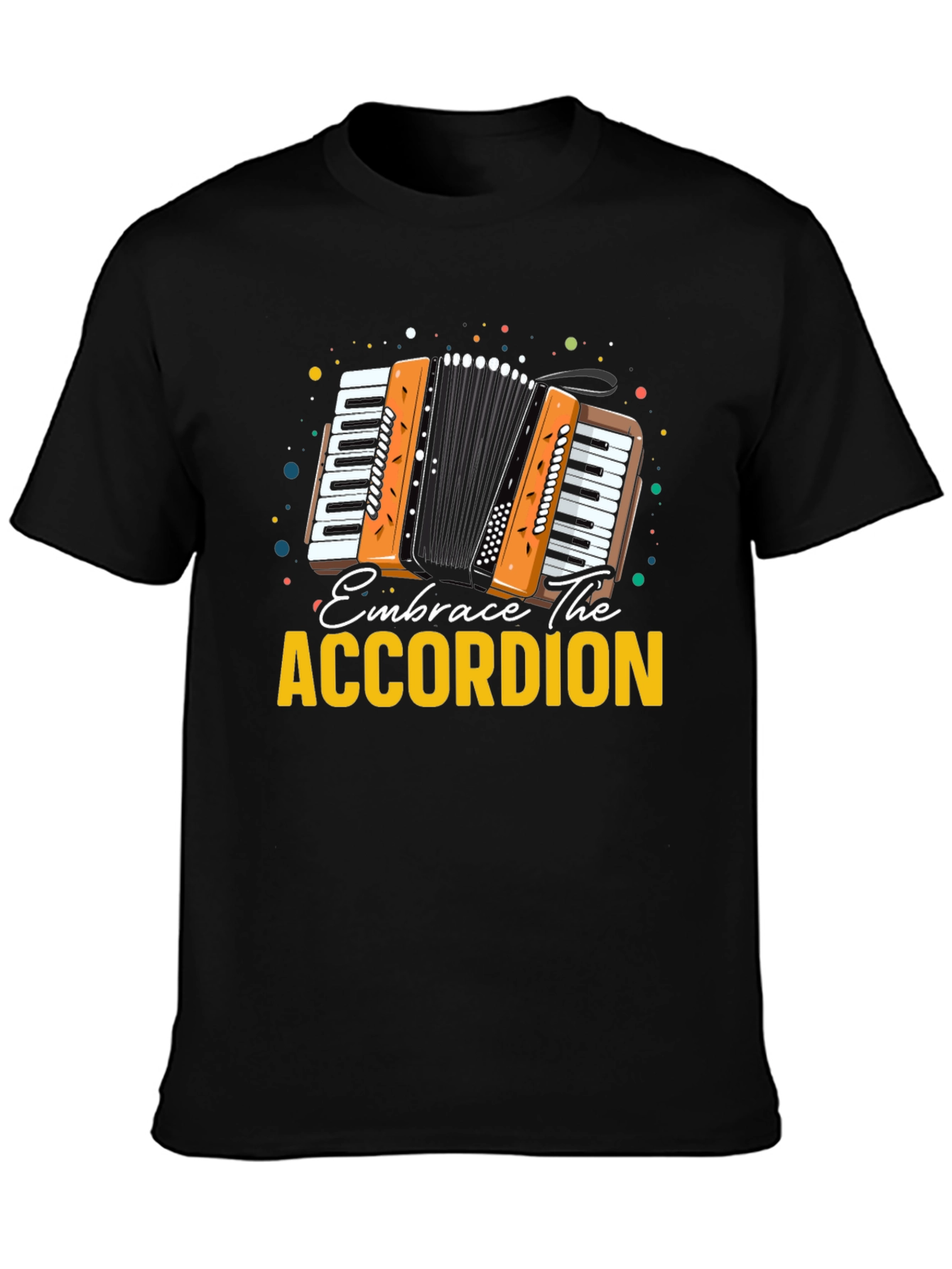 Embrace The Accordion Black Graphic Tee