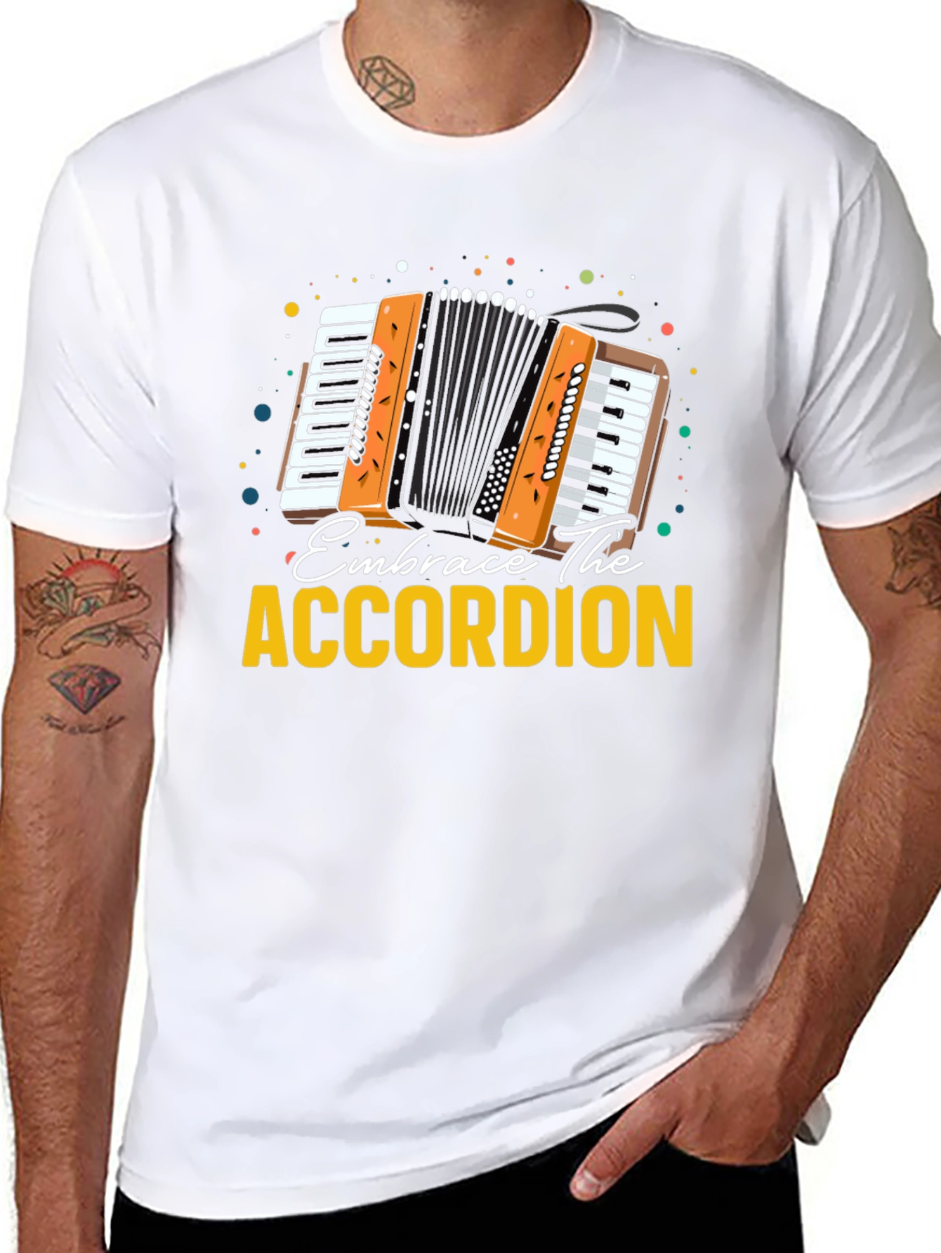 Embrace The Accordion Black Graphic Tee