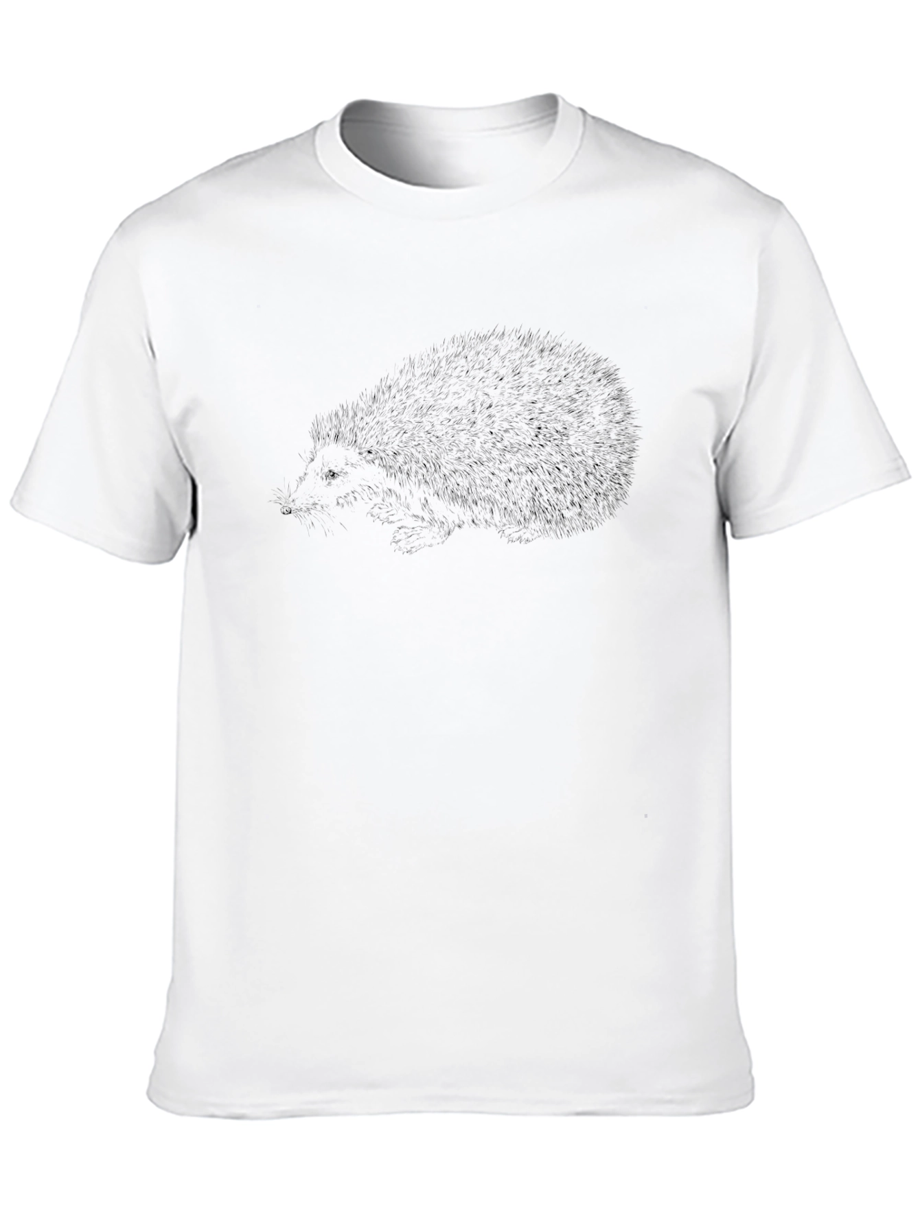 Mens Black Hedgehog Graphic Tee - Casual Comfort