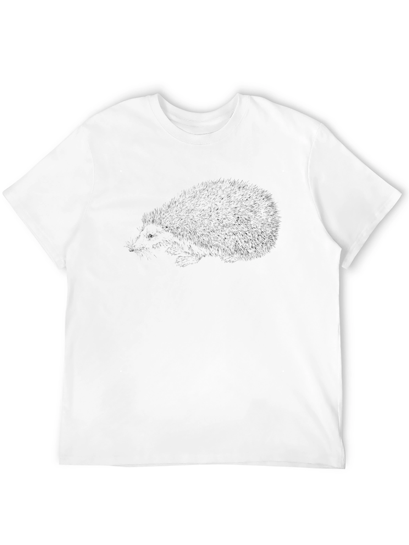 Mens Black Hedgehog Graphic Tee - Casual Comfort