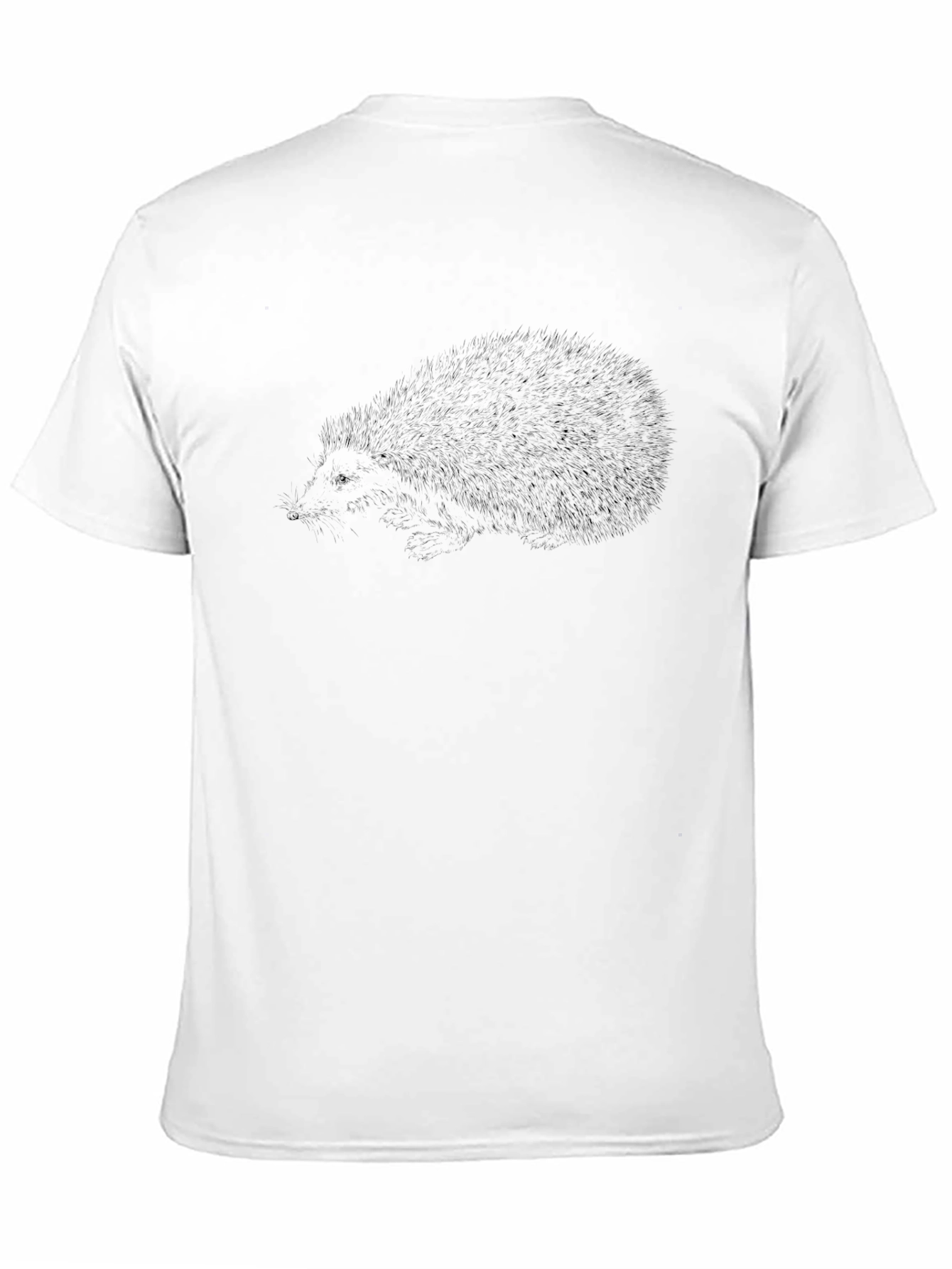 Mens Black Hedgehog Graphic Tee - Casual Comfort