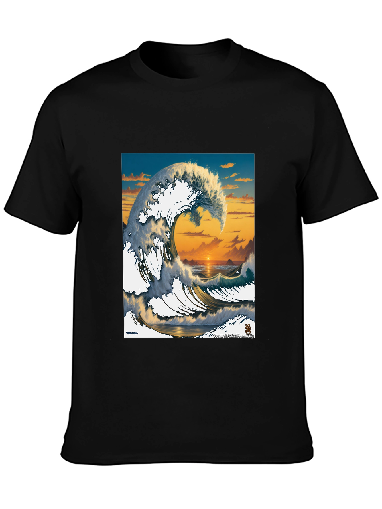 Great Wave Graphic Tee - Sunset Ocean Design