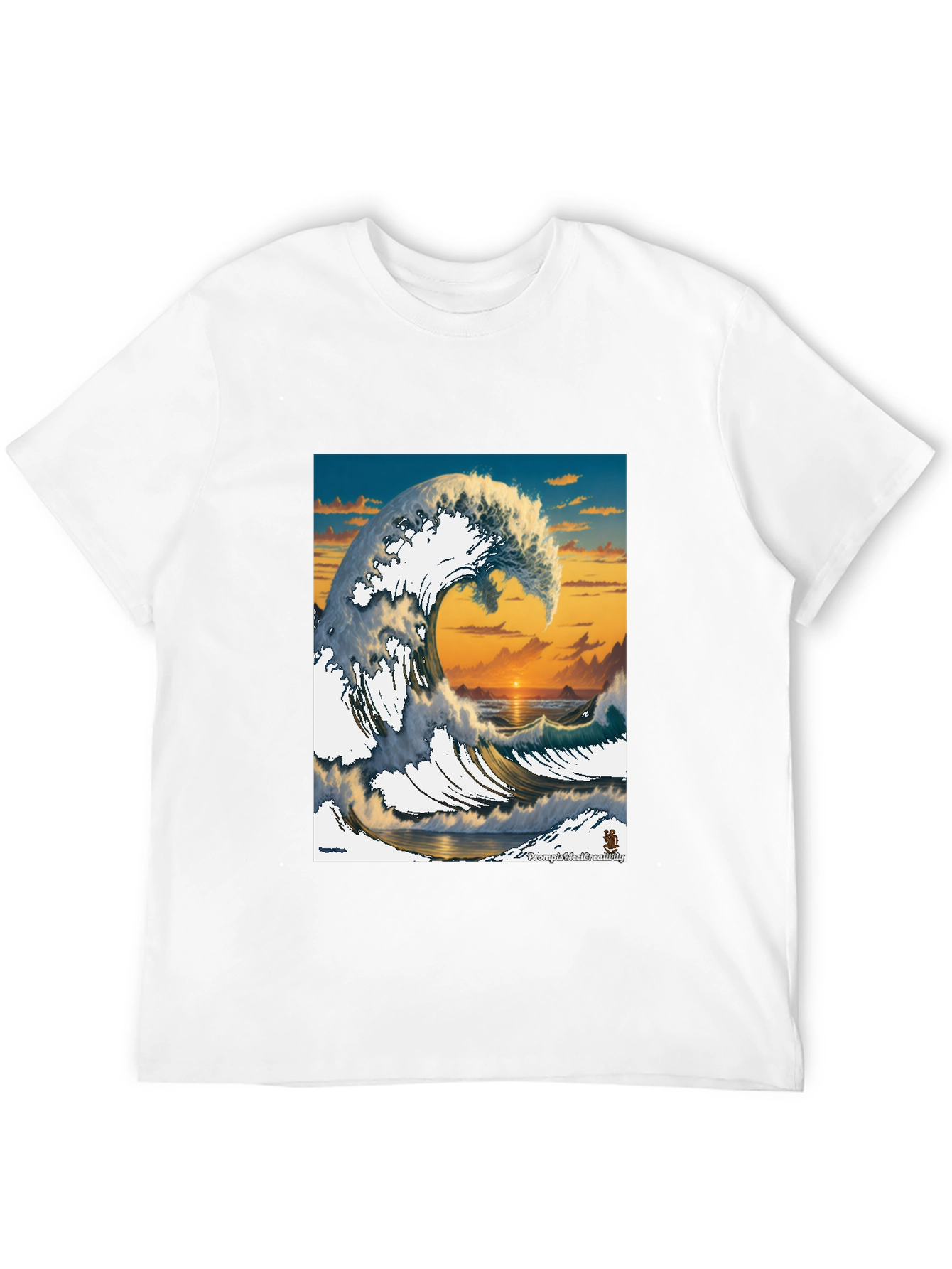 Great Wave Graphic Tee - Sunset Ocean Design