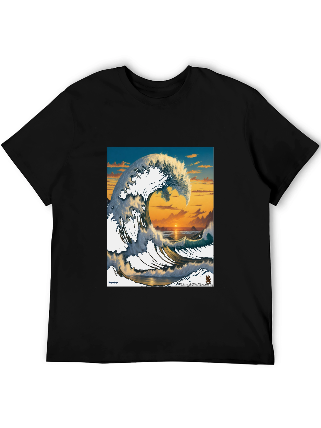 Great Wave Graphic Tee - Sunset Ocean Design