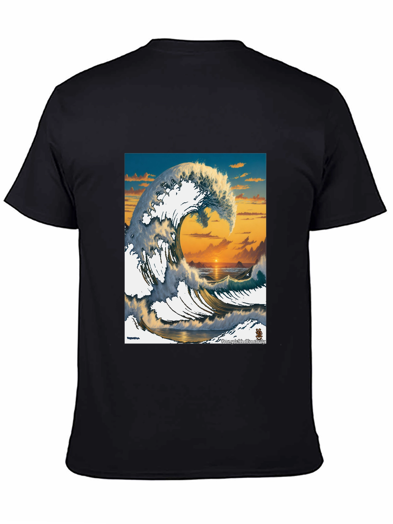 Great Wave Graphic Tee - Sunset Ocean Design