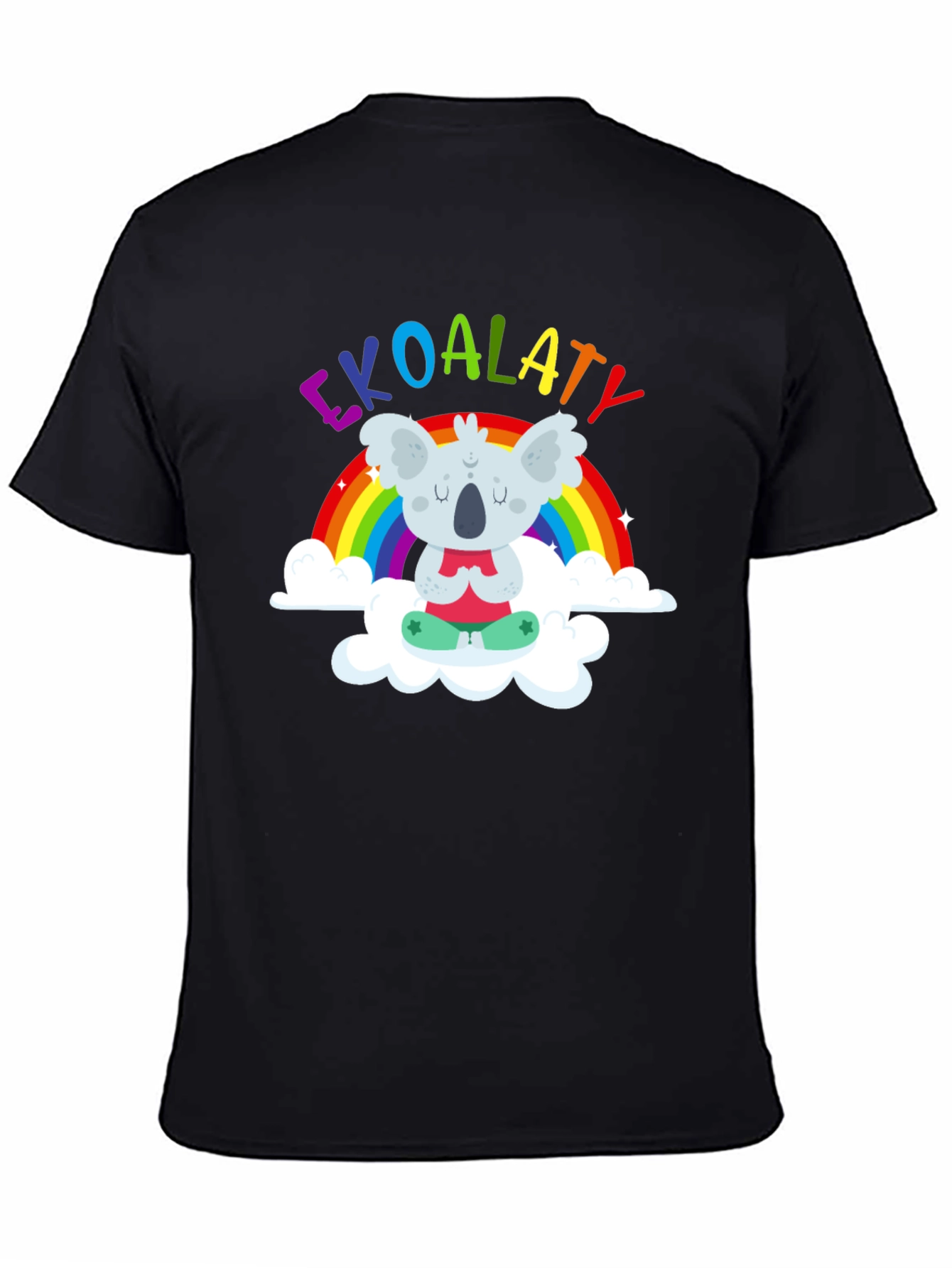 Ekoalaty T-Shirt: Meditating Koala on Rainbow Cloud