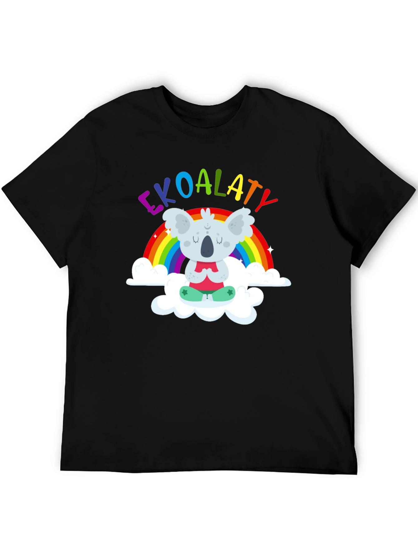Ekoalaty T-Shirt: Meditating Koala on Rainbow Cloud
