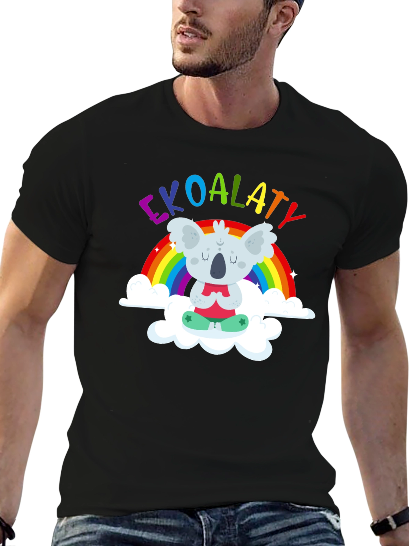 Ekoalaty T-Shirt: Meditating Koala on Rainbow Cloud