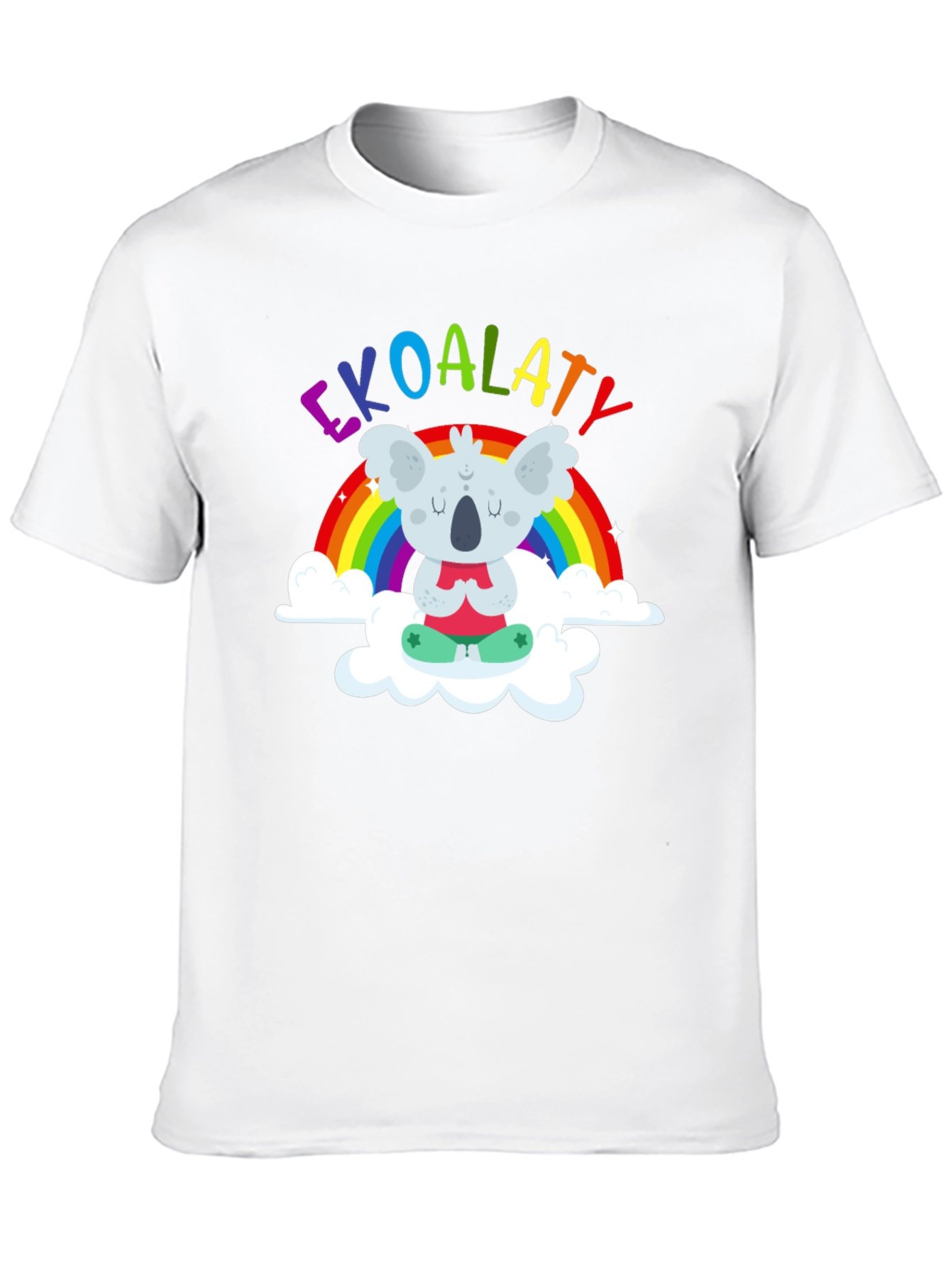 Ekoalaty T-Shirt: Meditating Koala on Rainbow Cloud