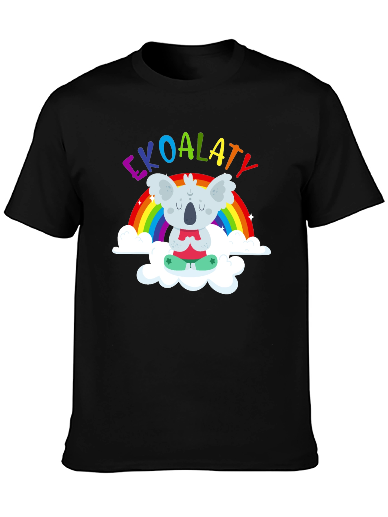 Ekoalaty T-Shirt: Meditating Koala on Rainbow Cloud