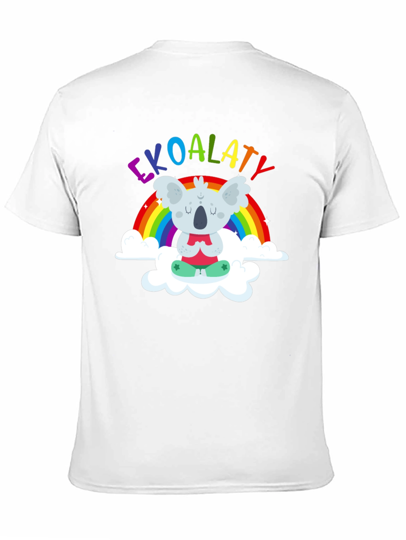 Ekoalaty T-Shirt: Meditating Koala on Rainbow Cloud