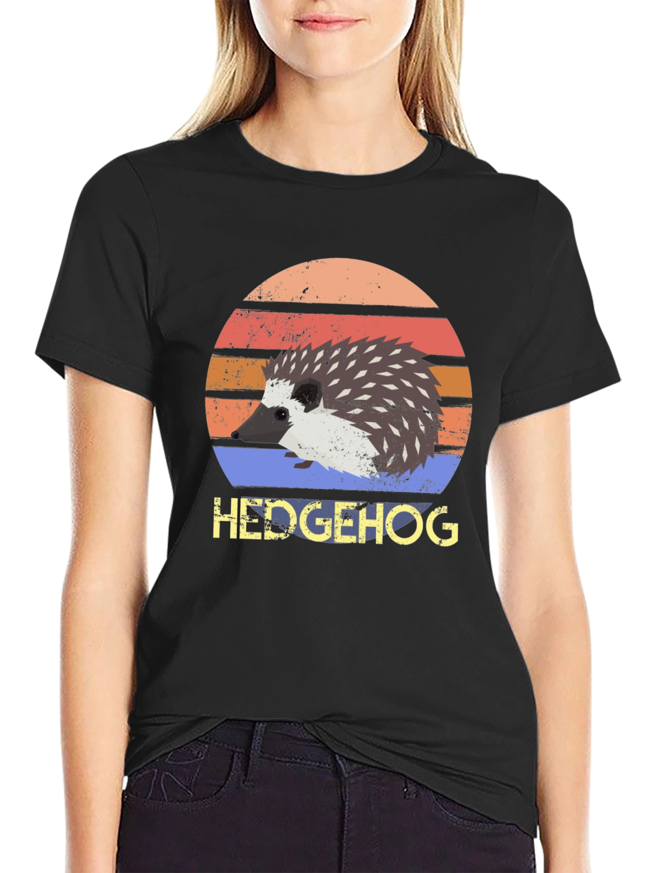 Hedgehog Retro Style T-Shirt - Cute Animal Tee
