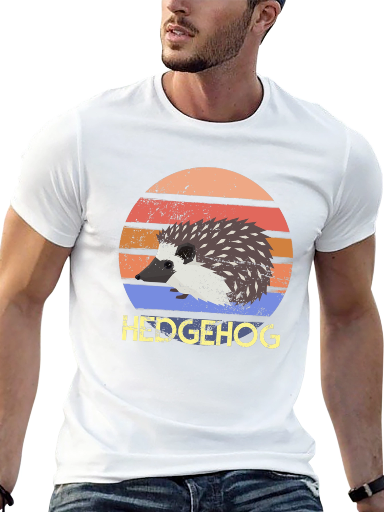 Hedgehog Retro Style T-Shirt - Cute Animal Tee