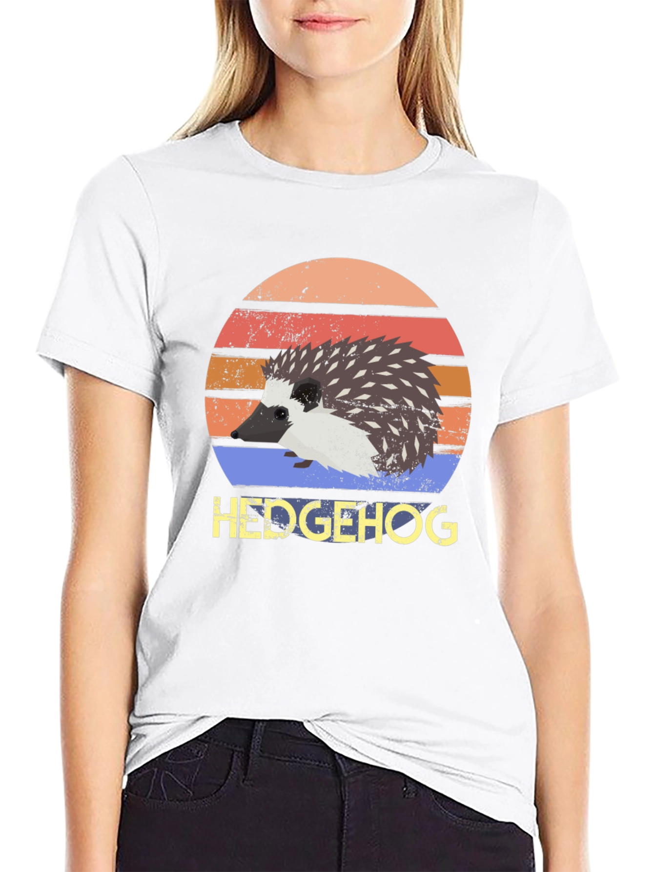 Hedgehog Retro Style T-Shirt - Cute Animal Tee
