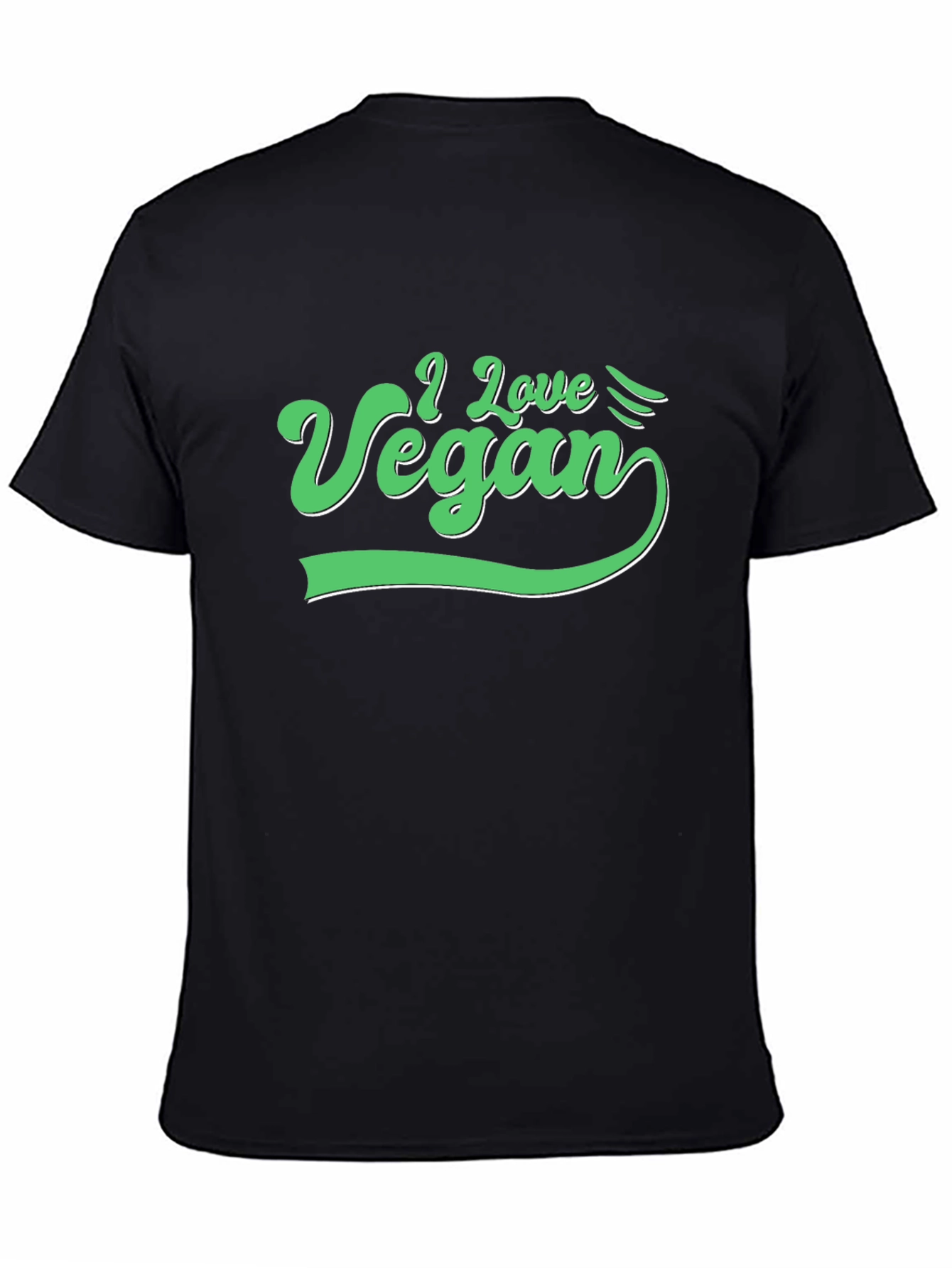 I Love Vegan Graphic Tee - Black Cotton T-Shirt
