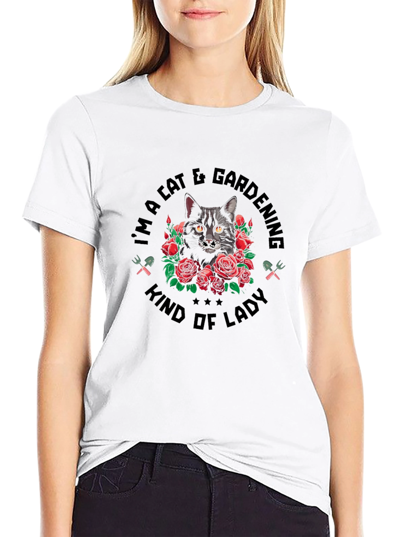 Cat & Gardening Lady T-Shirt