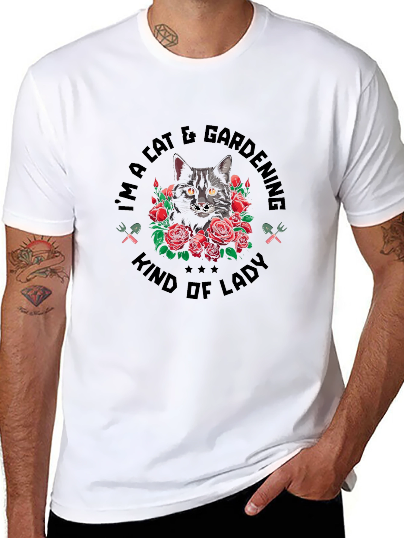 Cat & Gardening Lady T-Shirt