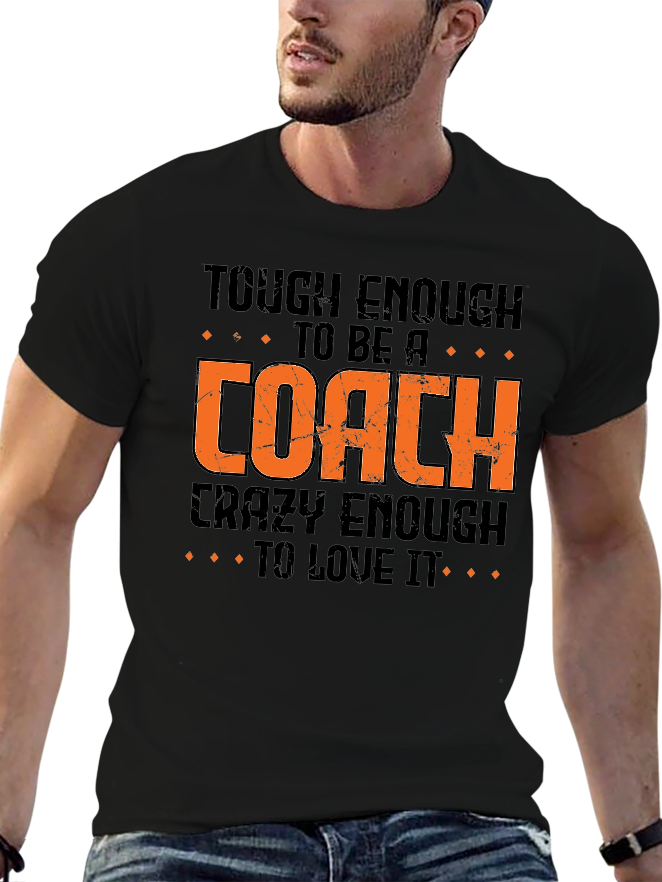 Tough Enough Coach Graphic Tee - Black