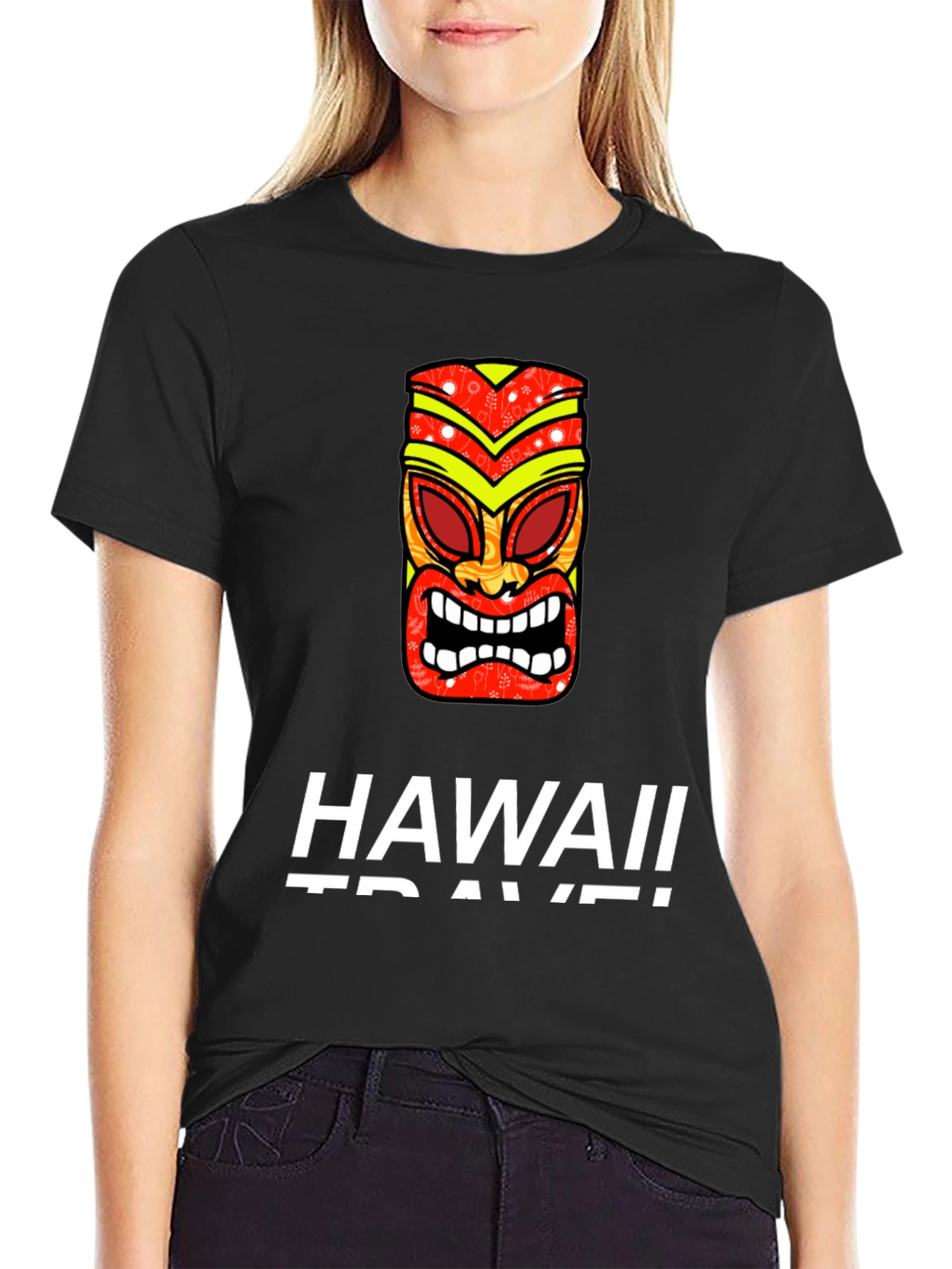 Hawaii Tiki Mask Graphic T-Shirt