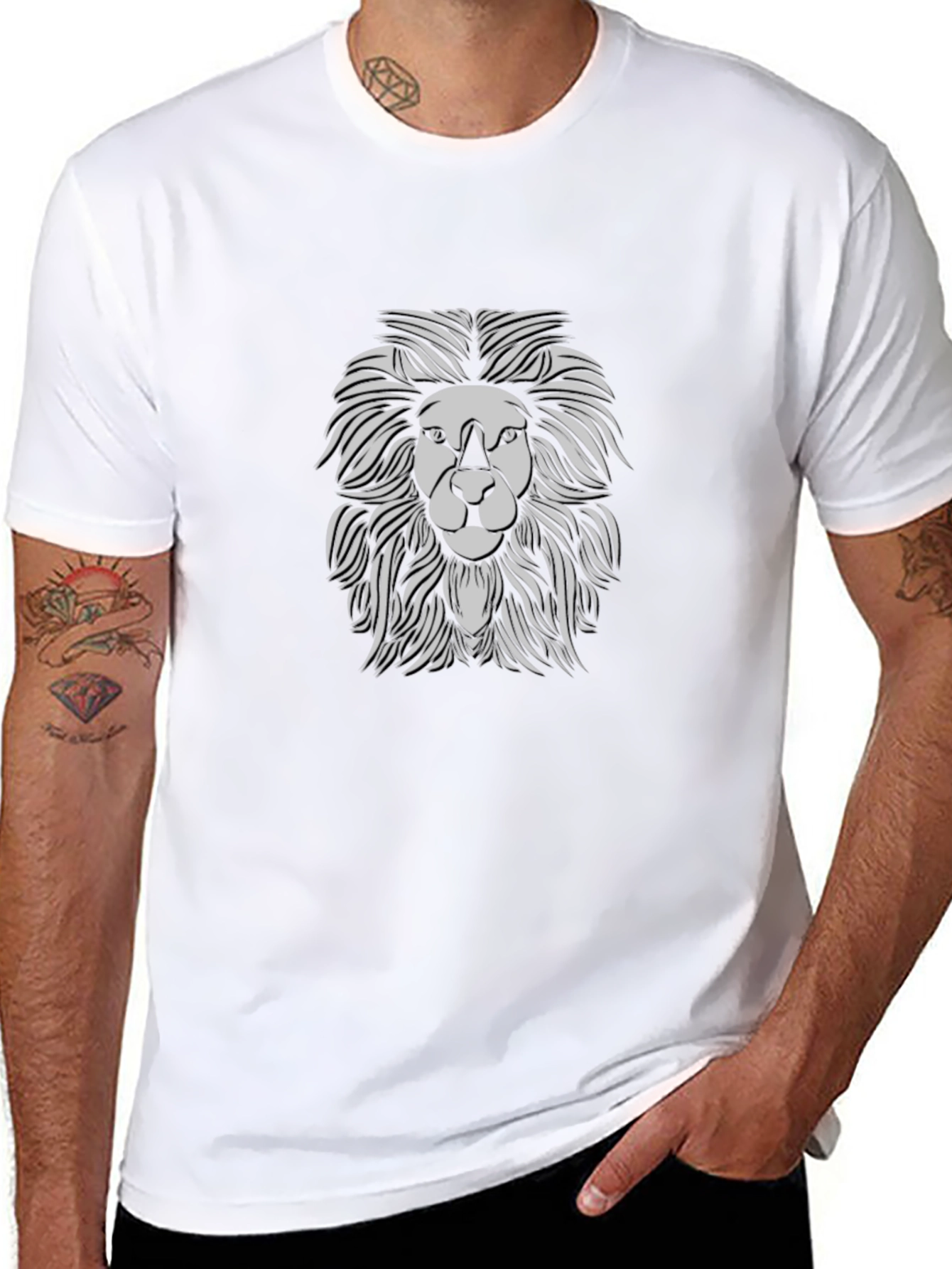 Lion Graphic Tee - Mens Black T-Shirt