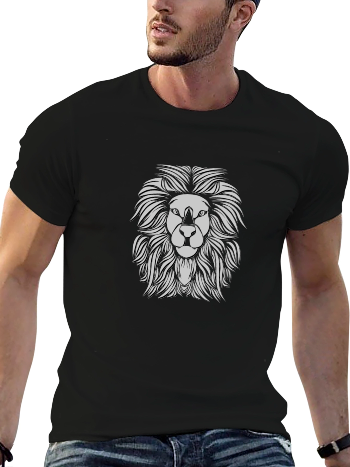 Lion Graphic Tee - Mens Black T-Shirt
