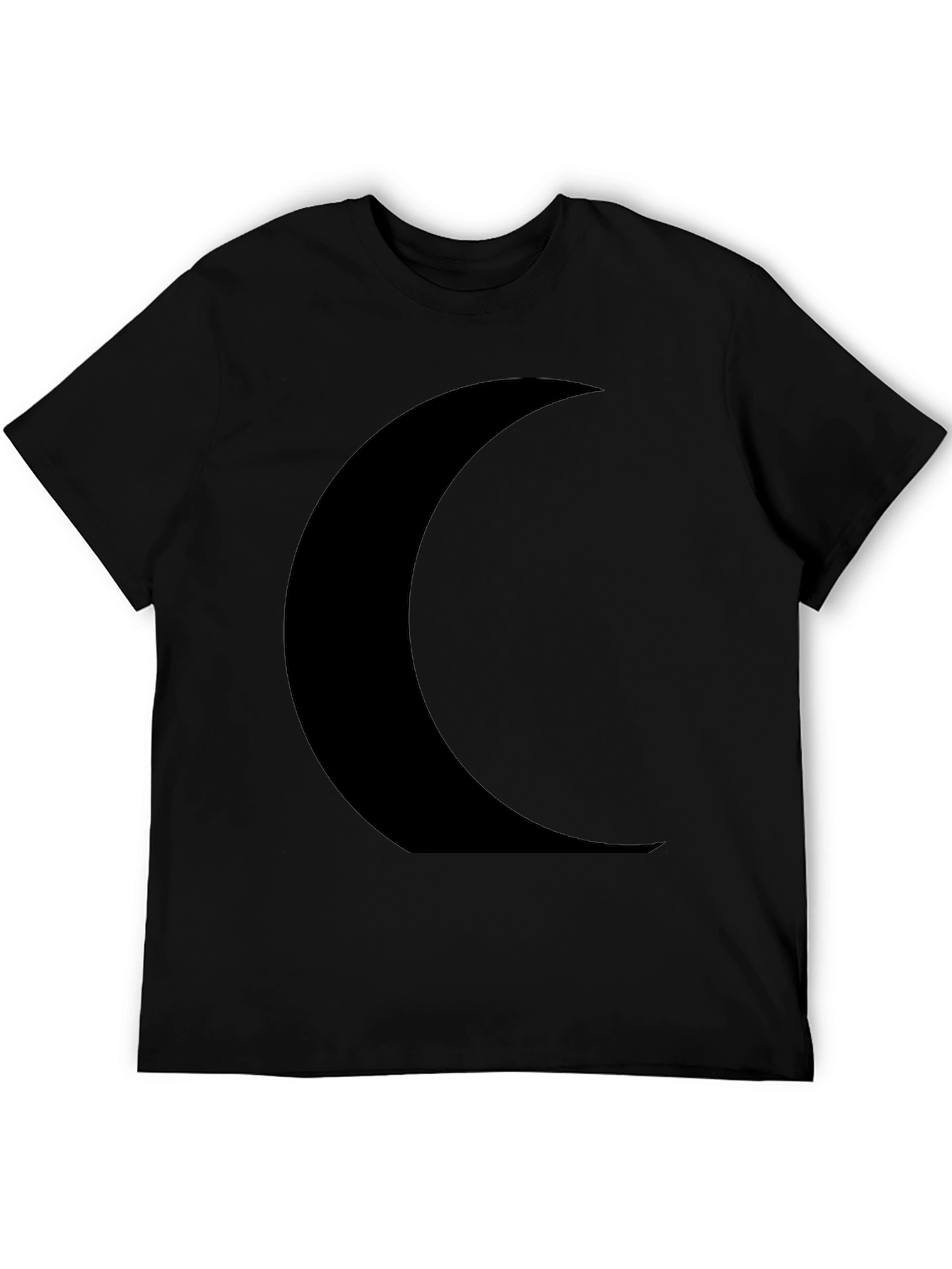 Crescent Moon Graphic Black Tee Shirt
