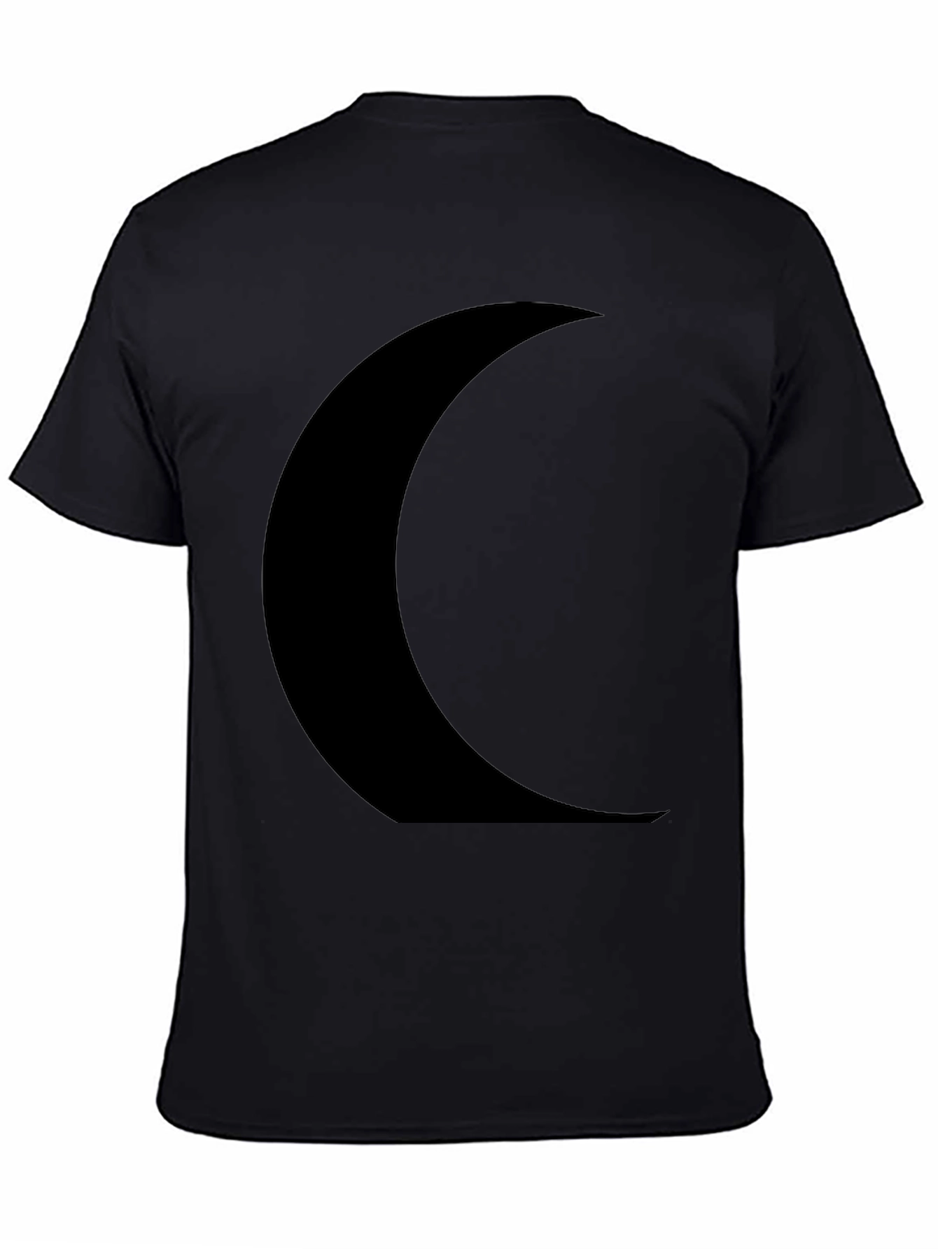 Crescent Moon Graphic Black Tee Shirt