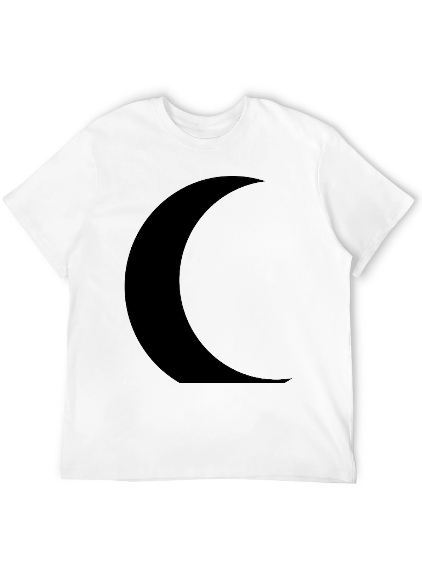 Crescent Moon Graphic Black Tee Shirt