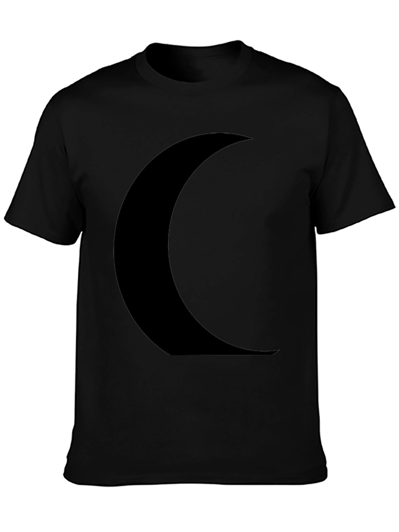 Crescent Moon Graphic Black Tee Shirt