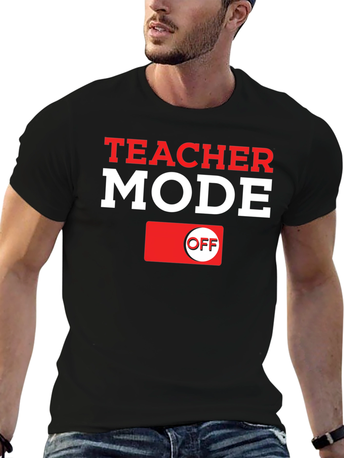 Teacher Mode OFF Graphic Tee - Black