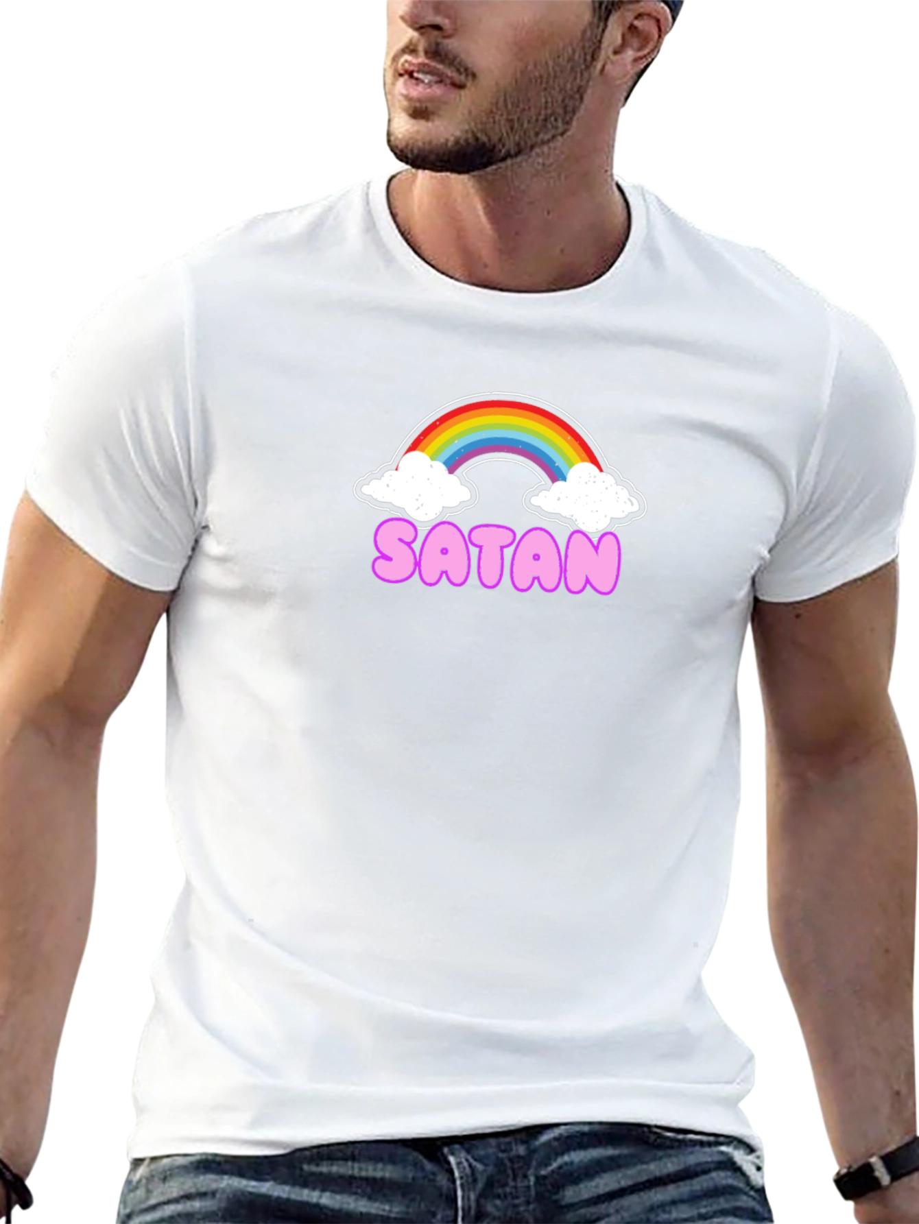 Rainbow Satan Graphic Tee - Black