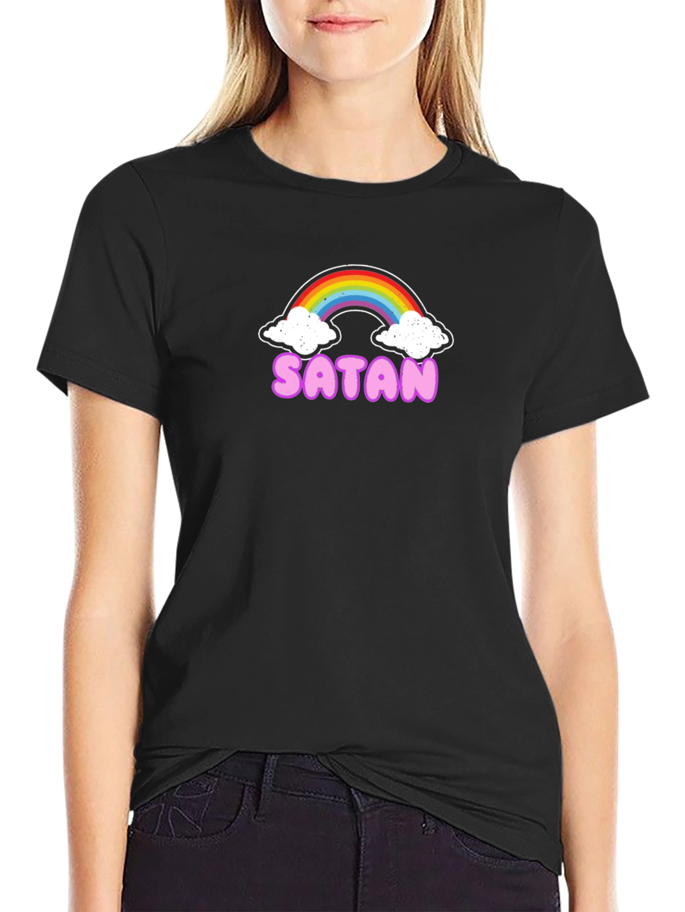 Rainbow Satan Graphic Tee - Black
