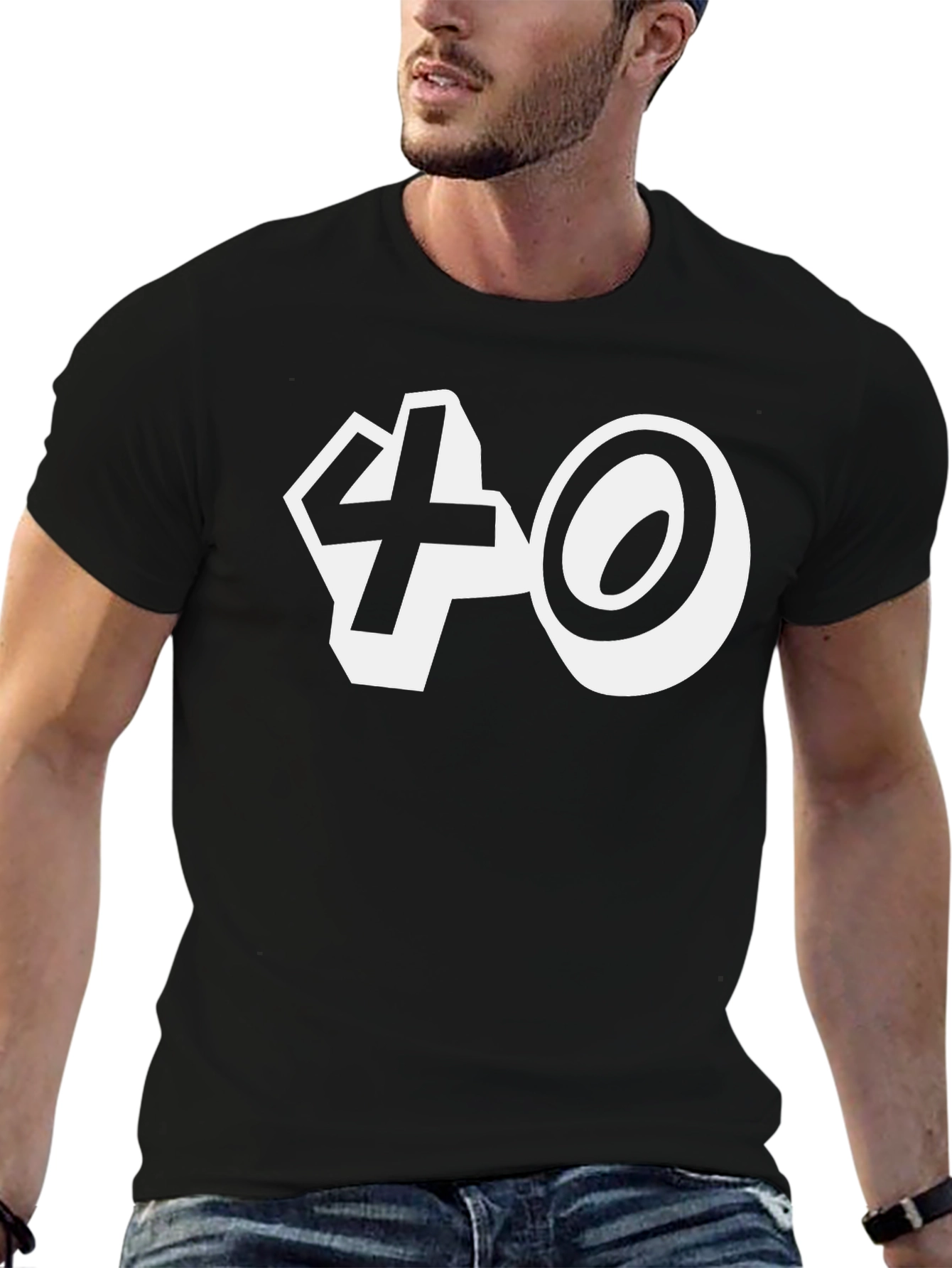 Funny 40th Birthday T-Shirt - White Graphic on Black