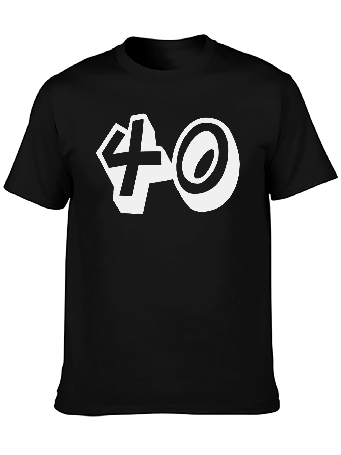 Funny 40th Birthday T-Shirt - White Graphic on Black