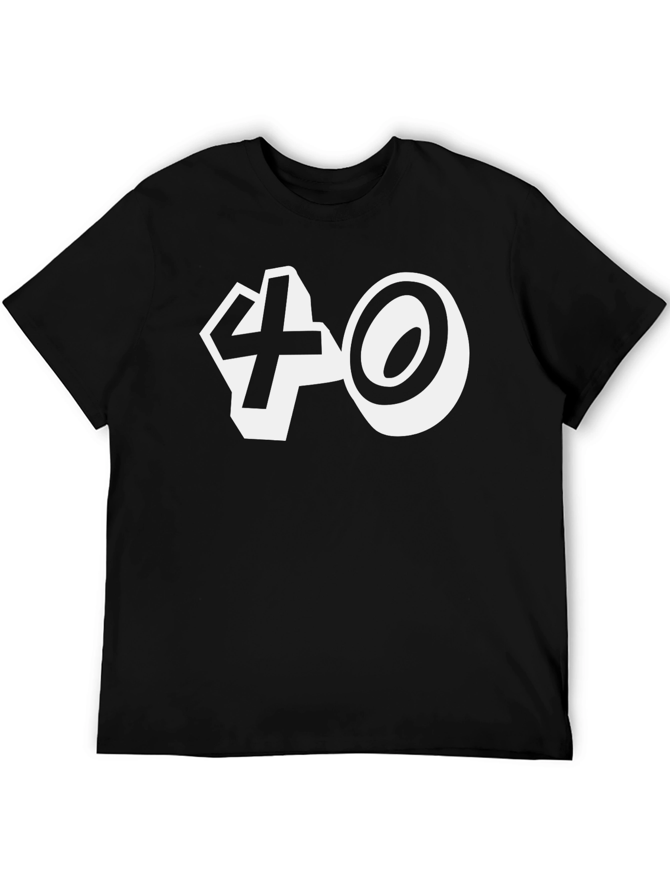 Funny 40th Birthday T-Shirt - White Graphic on Black