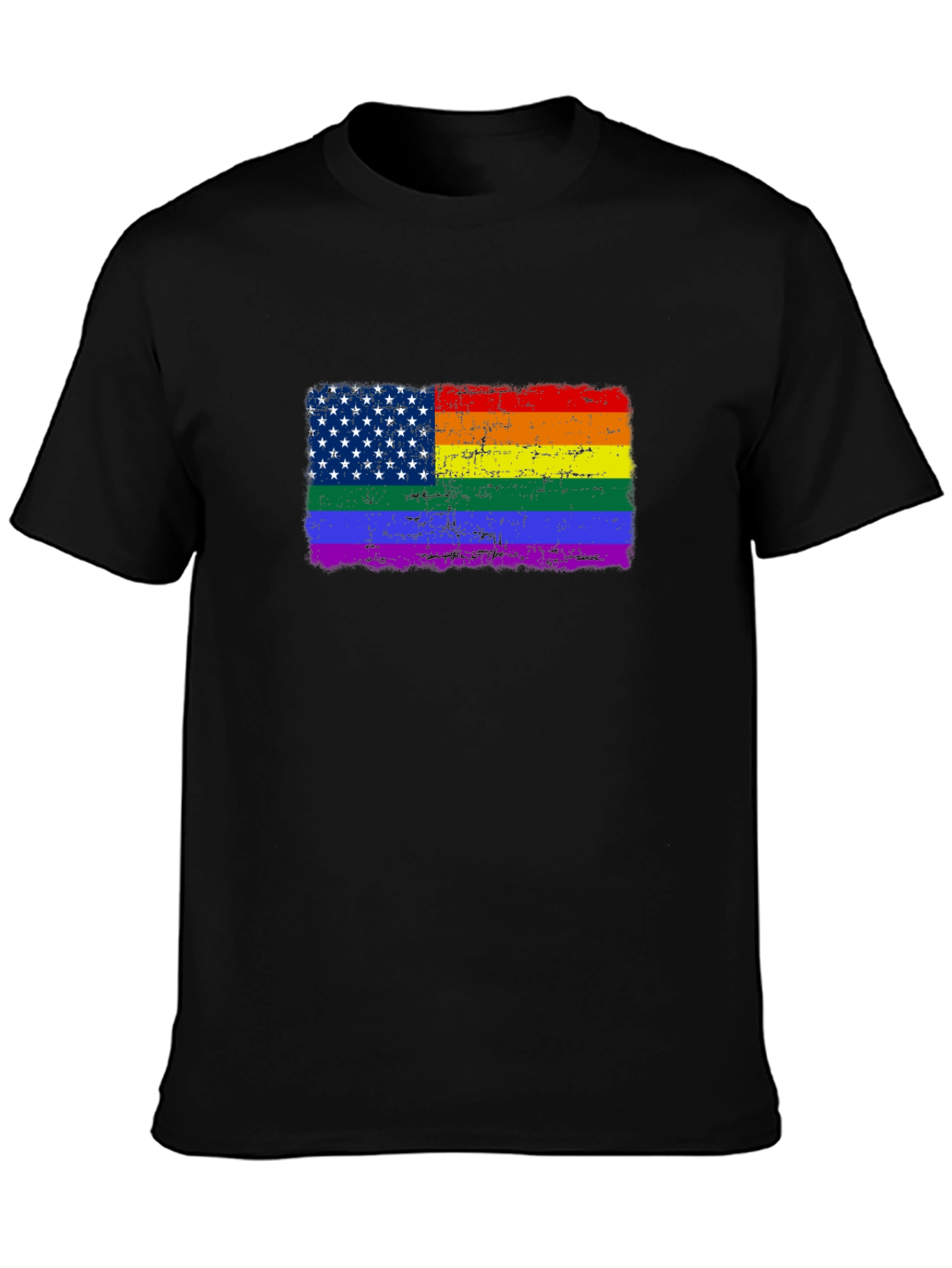 Pride USA Flag T-Shirt - Distressed Graphic Tee