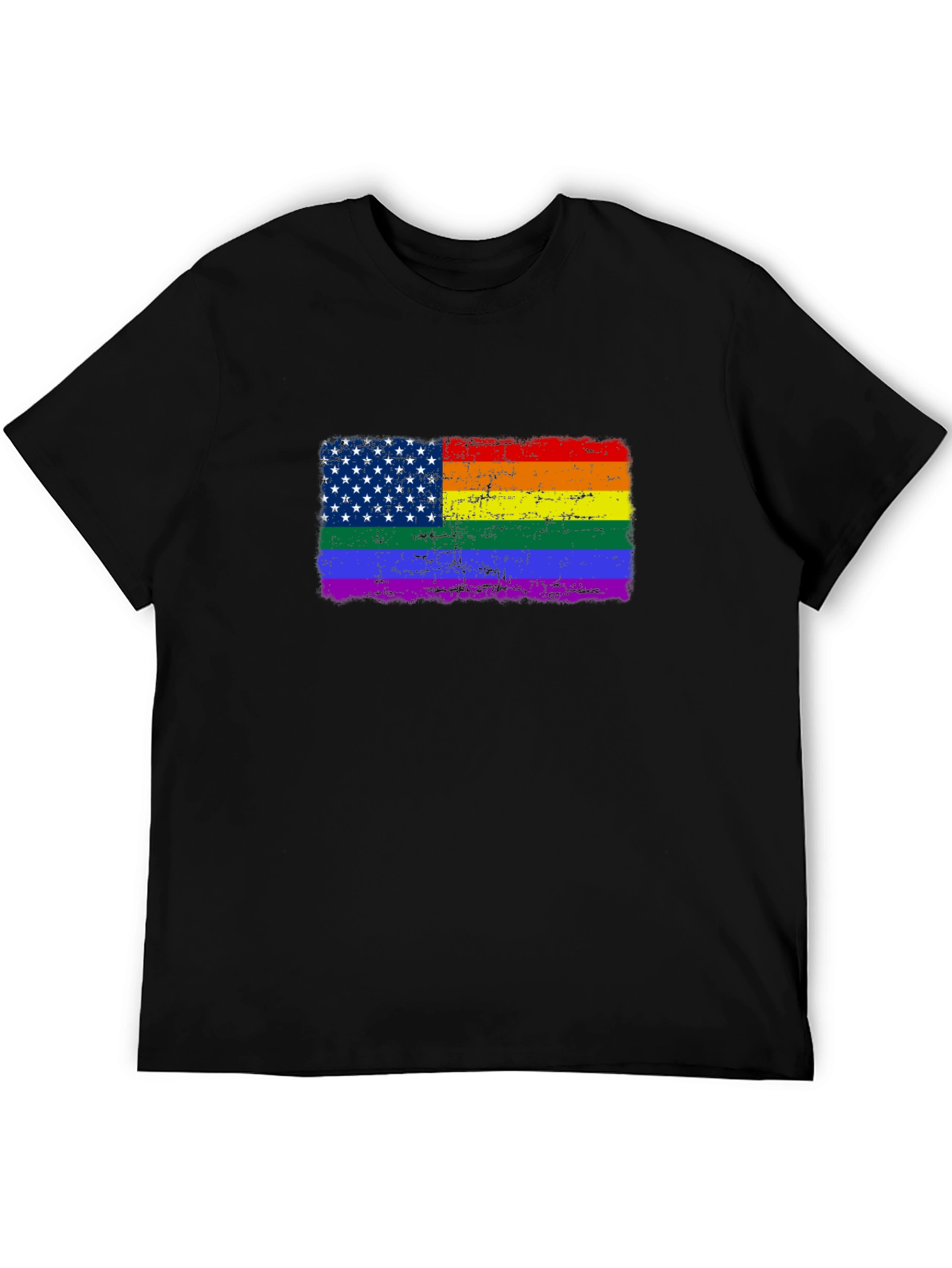 Pride USA Flag T-Shirt - Distressed Graphic Tee