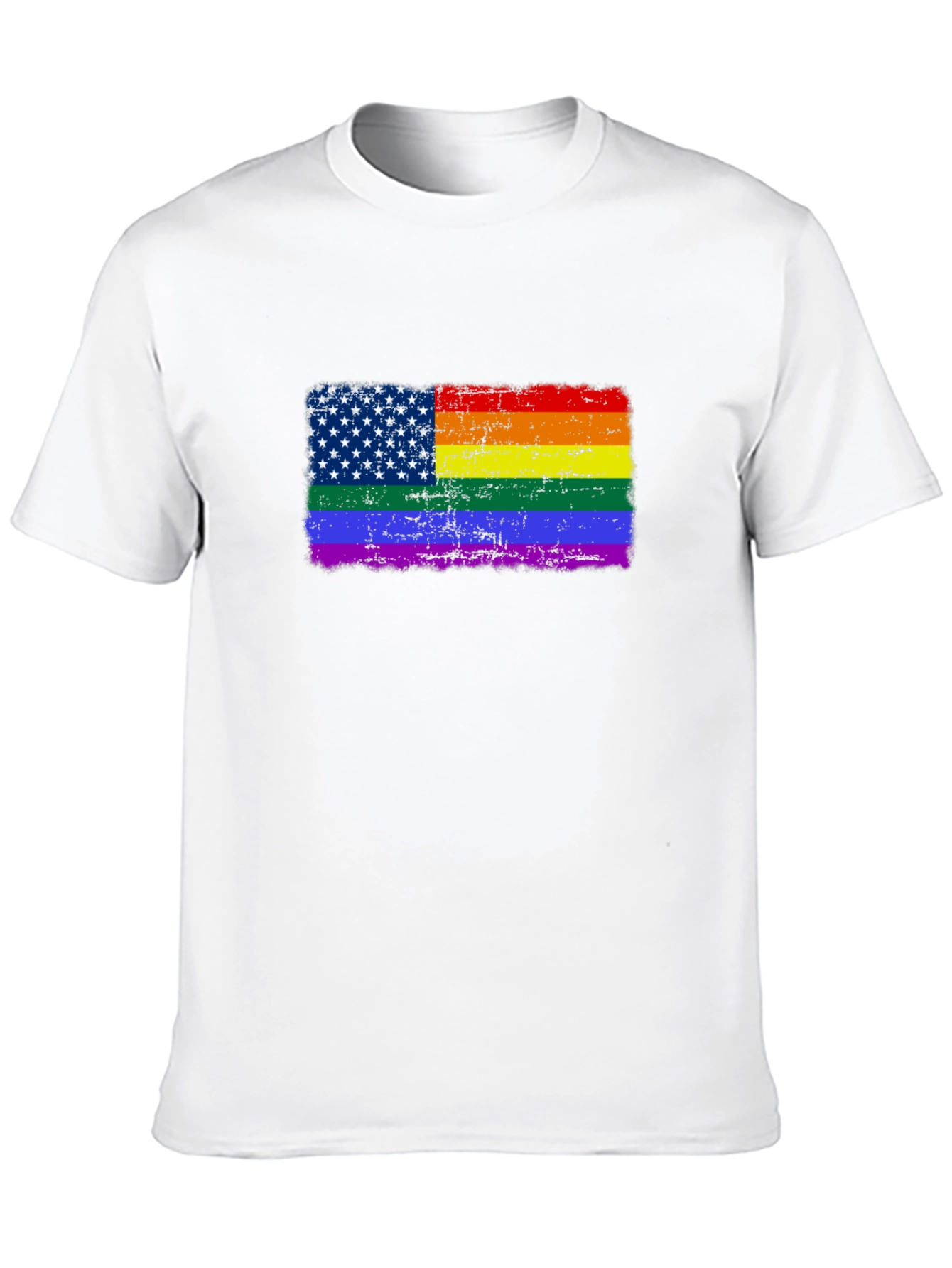 Pride USA Flag T-Shirt - Distressed Graphic Tee