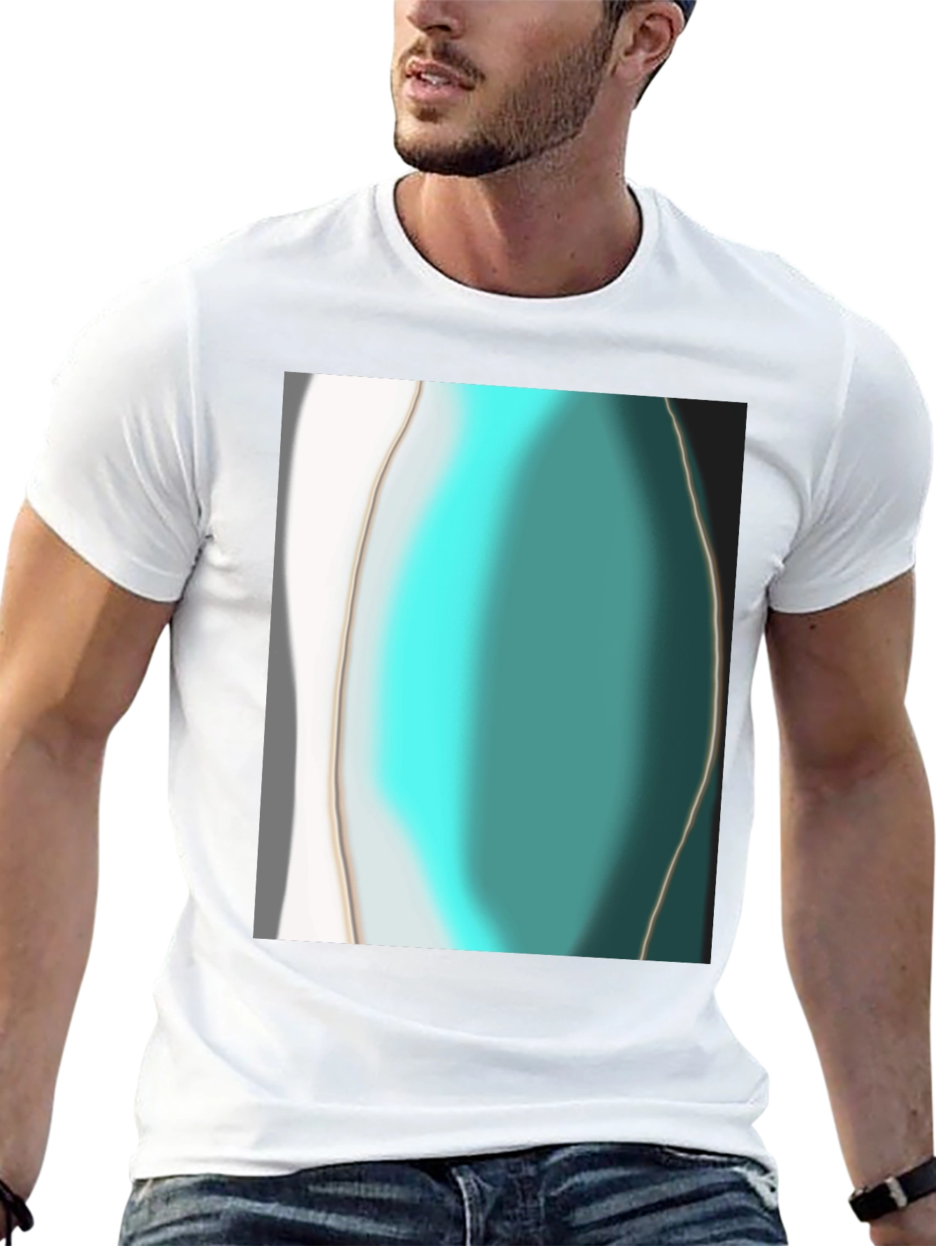 Abstract Design Tee - Modern Art Black T-Shirt