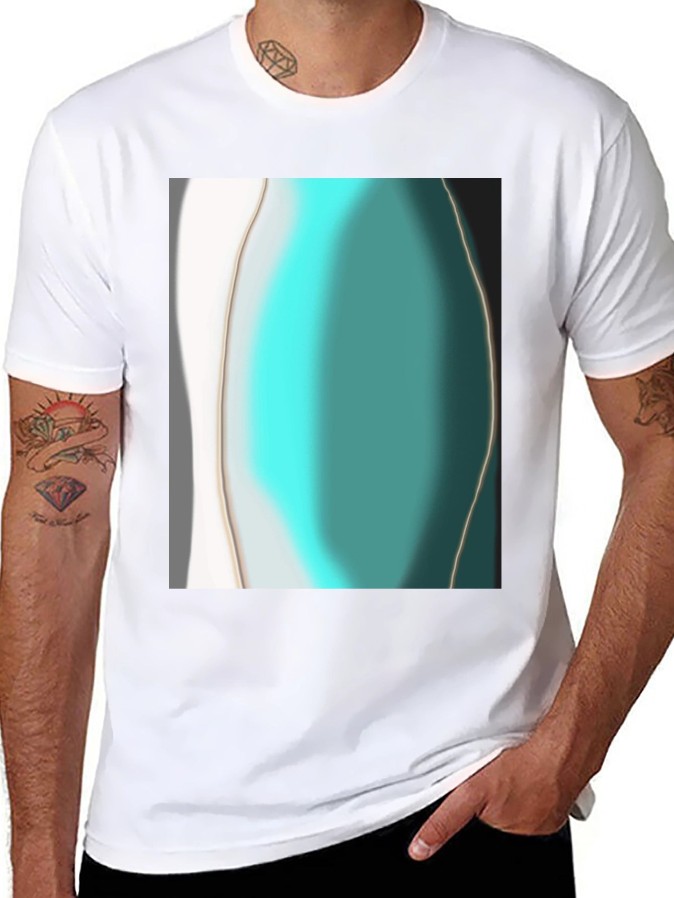 Abstract Design Tee - Modern Art Black T-Shirt
