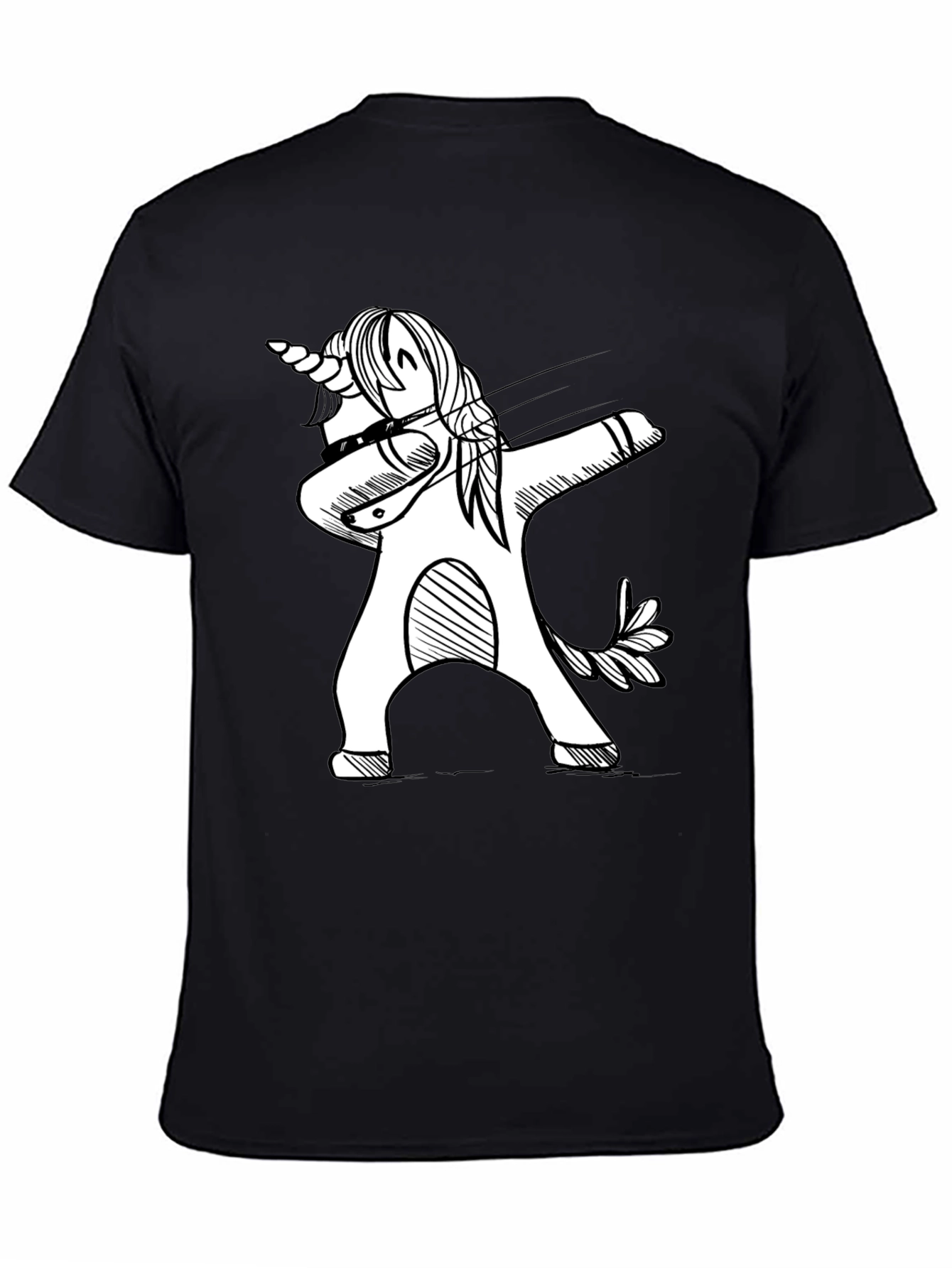 Dabbing Unicorn Black Graphic T-Shirt